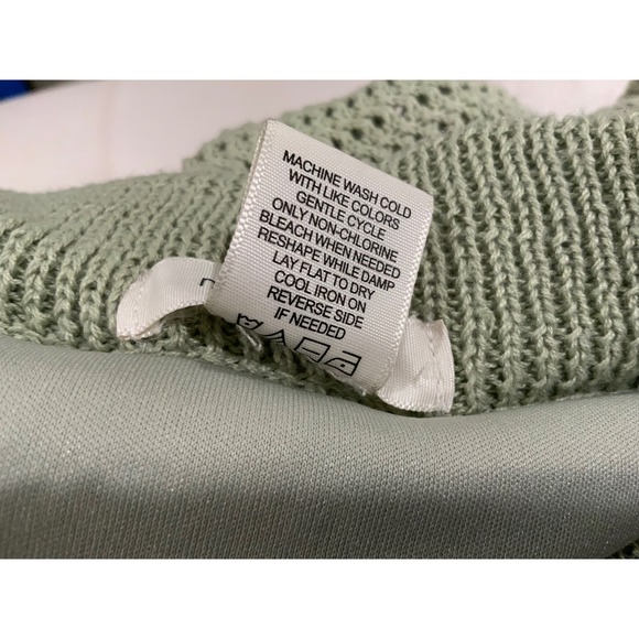 Crochet Knit Cropped Cardigan Skirt Set Sage Green Size M - Picture 8 of 14